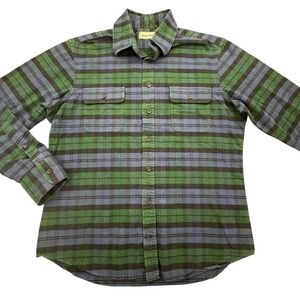 Green and Gray Plaid Men's Shirt
